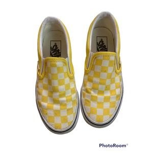 Checkered Vans slip ons